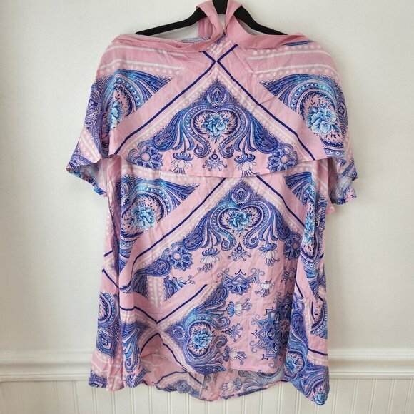 NWT Asos Design Halter Tiered Beach Sundress Pink Bandana Print US 12 - Picture 2 of 9